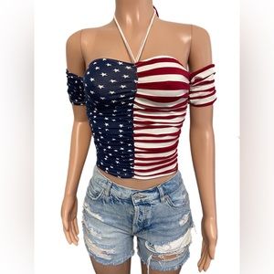 COPY - Stars Stripes USA Flag Red White Blue Crop…